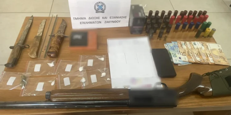 Ζάκυνθος: Σύλληψη 36χρονου για διακίνηση ναρκωτικών και παράβαση της νομοθεσίας περί όπλων